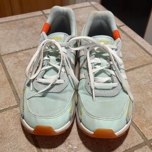 Adidas Light Green and Orange Athletic Shoes